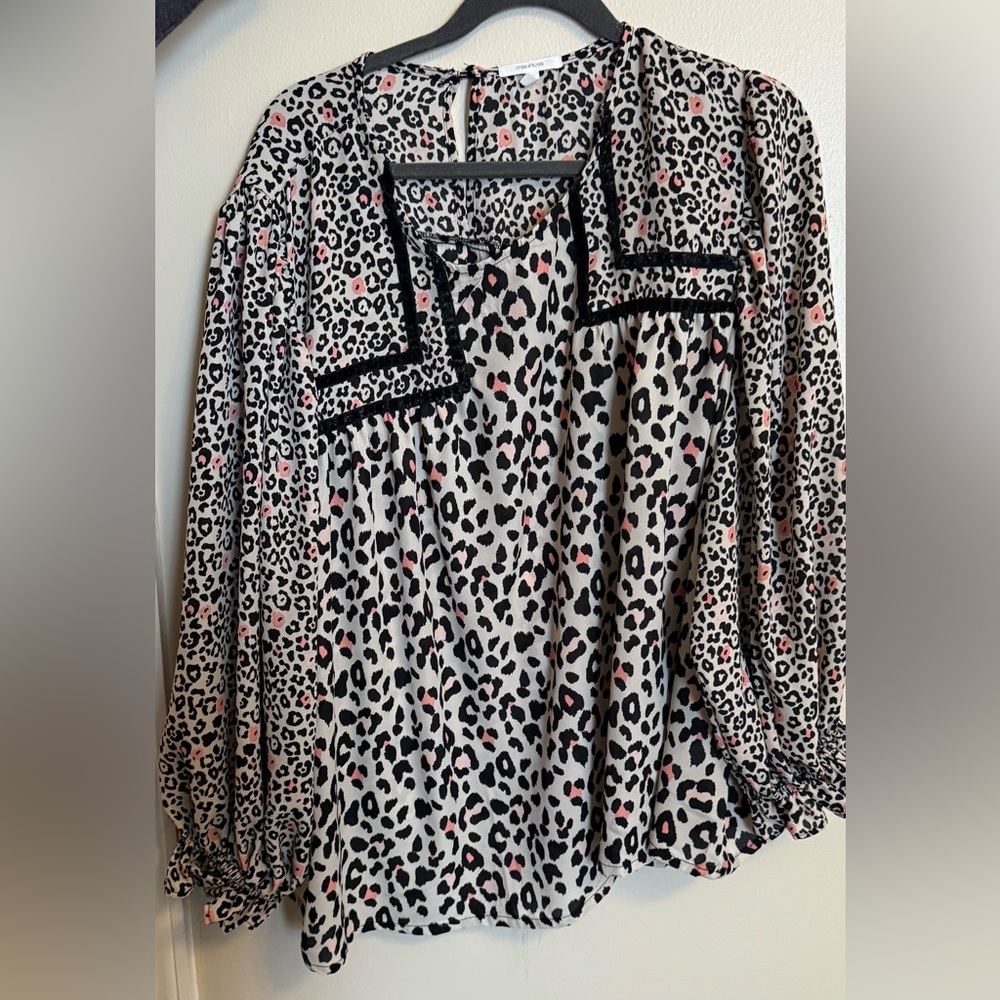 Maurices Black and White Animal Print Blouse